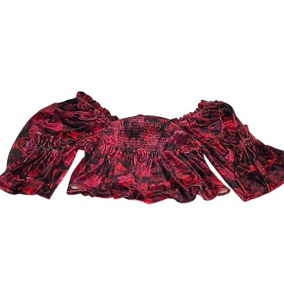 NWT Chelsea & Violet Red Floral Blouse Size Large‎ - Picture 2 of 11